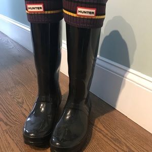 Hunter Boots with fleece socks